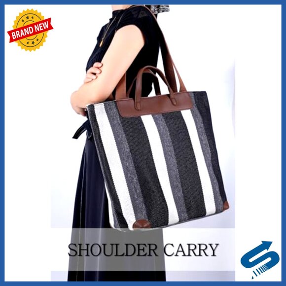 Large Canvas Tote Bag with Laptop Compartment Professional Office Work Bag - Picture 5 of 6